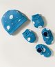 Simply Interlock Knit Cap Mitten & Booties Set with Bear Print Teal Blue - Diameter 10.5 cm