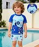 Mark & Mia Half Raglan Sleeves Two Piece Swimsuit with Space Theme Print - Blue