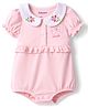Babyoye Eco Conscious 100% Cotton Knit With Eco Jiva Finish Half Sleeves Onesie with Floral Print - Pink