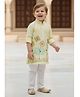 Lagorii Cotton Blend Woven Full Sleeves Floral & Butterfly Printed Kurta & Pyjama Set - Yellow