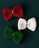 Bobbles & Scallops Pack Of 3 Bow Designed Alligator Clips - Red Green & White