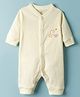 I Bears Interlock Knit Full Sleeves Sleep Suit With Bird Print - Cream