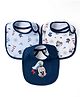 Babyhug Disney Mickey Sailor Print Premium Bibs Pack of 3 - White, Blue & Navy| Soft & Skin Friendly| Absorbent Material| Feeding & Drool Protection| Machine Washable| Easy Velcro Closure