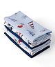 Babyhug Disney Mickey Sailor Print Premium Wash Cloths Pack of 6 - White, Blue & Navy| Soft & Gentle| Highly Absorbent| Multipurpose Baby Care Essential| Machine Washable