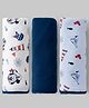 Babyhug Disney Mickey Sailor Print Premium Cotton Wrappers Pack of 3 - White, Blue & Navy| Soft & Breathable| Lightweight | Multi-Purpose Baby Wrapper| 0-12 Months| Travel Friendly