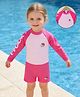 Mark & Mia Full Raglan Sleeves Legged Swimsuit with Bunny Print - Fuchsia