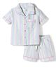 Smarty Girls Cotton Woven Half Sleeves Striped Co-ords Shirt & Shorts Set - Multicolor