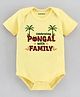 KNITROOT Cotton Knit Pongal Theme Half Sleeves Celebrating Pongal With Family Text Printed Onesie - Yellow