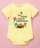 KNITROOT Cotton Knit Makar Sankrant Theme Half Sleeves My First Makar Sankranti Text Printed Onesie - Yellow