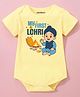 KNITROOT Cotton Knit Lohri Theme Half Sleeves My First Lohri Text Printed Onesie - Yellow