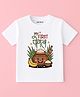 KNITROOT Cotton Lycra Knit Pongal Theme Half Sleeves My First Pongal Text Printed Tee - White