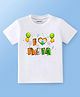 KNITROOT Cotton Lycra Knit Republic Day Theme Half Sleeves I Love India Text Printed Tee - White