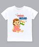 KNITROOT Cotton Lycra Knit Republic Day Theme Half Sleeves Proud Indian Text Printed Tee - White
