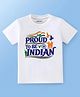 KNITROOT Cotton Lycra Knit Republic Day Theme Half Sleeves Proud To Be Indian Text Printed Tee - White