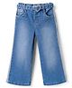 Babyhug Denim Full Length Washed Jeans With Stretch - Blue