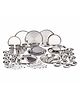CutTales Heavy Gauge Stainless Steel 50 Pc Dinner Set | Premium Kitchen Set for Home, Shagun & Gift Use | Durable Plain Design