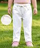 Honeyhap Premium Knit With Bio Finish Full Length Solid Jeggings with Belt - Antique White