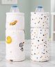 Babyhug Premium Cotton Bottle Cover Pack of 2 (Medium)| Soft Feeding Bottle Sleeve | Elastic Neck & Portable Design | Space Print - White| Carry Loop