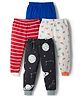 Kidi Wav Pack Of 4 Striped & Space Theme Printed Pajamas - Multi Colour