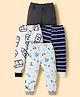 Kidi Wav Pack Of 4 Striped & Vehicles Printed Pajamas - Multi Colour