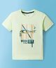 Taeko Single Jersey Knit Half Sleeves T-Shirt with Helicopter Graphic - Light Green