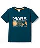 Taeko Single Jersey Knit Half Sleeves T-Shirt With Space Theme Print - Navy Blue