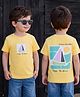 Kookie Kids Single Jersey Knit Half Sleeves T-Shirt With Text Print - Yellow