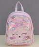 Dukiekooky Girls Pastel Rainbow with Heart Design Decorative Bow Quilted Backpack- 9 Inches