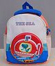 Dukiekooky Kids Dinosaur Submarine Design, Blue and Coral Orange  School Backpack- 12 Inches