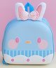 Dukiekooky Kids Blue and Pink Mesh Back Panel Decorative Bow School Bunny Backpack- 9.4 Inches