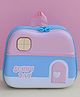 Dukiekooky Pink and Blue Mesh Back Panel Heart Door Design Sunny Day Kids Backpack- Height 9.4 Inches