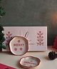 WEAVING HOMES Merry & HOHOHO Handmade Dessert plate in a Gift Box Microwave & dishwasher Safe