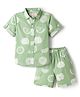 JASH KIDS Cotton Woven Half Sleeves Co-ords Shirt & Shorts Set with Fruit Print - Light Green