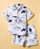 JASH KIDS Cotton Woven Half Sleeves Floral Printed Shirt & Shorts Set - Light Blue