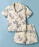 JASH KIDS Cotton Woven Half Sleeves Co-ords Shirt & Shorts Set with Floral Print - Blue