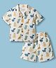 JASH KIDS Cotton Woven Half Sleeves Shirt & Shorts Co-ord Set With Dino Print - Cream