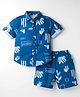 JASH KIDS Cotton Woven Half Sleeves Co-ords Shirt & Shorts Set with Print - Blue