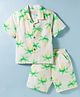JASH KIDS Cotton Woven Half Sleeves Tree Printed Co-ord Shirt & Shorts Set - Cream & Green