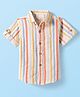 JASH KIDS Cotton Woven Half Sleeves Striped Shirt - Blue