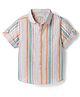 JASH KIDS Cotton Woven Half Sleeves Shirt With Stripes - Cream
