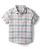 JASH KIDS Cotton Woven Half Sleeves Checks Shirt - Blue & Sea Green