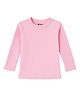 MOONKIDS Cotton Blend Knit Full Sleeves Solid Thermal Vest - Pink