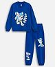 Nap Chief Pure Cotton Knit Paw Patrol Featuring Full Sleeves Characters Printed Winter Sweatshirt & Joggers Set - Blue