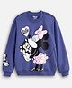 Nap Chief Cotton Blend Knit Disney Mickey Mouse & Friends Featuring Full Sleeves Minnie Mouse Printed Light Winter Sweatshirt - Skipper Blue
