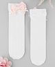 KIDLINGSS Bow Applique Detailed Socks - Pink & Cream