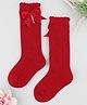 KIDLINGSS Bow Applique Detailed Socks - Maroon