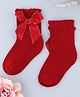 KIDLINGSS Bow Applique Detailed Socks - Maroon