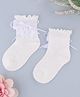 KIDLINGSS Cotton Knit Bow Applique Detailed Socks - White