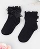 KIDLINGSS Cotton Knit Bow Applique Detailed Socks - Black
