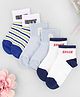 KIDLINGSS Cotton Knit Pack Of 3 Striped Boy & Space Text Printed Socks - Multi Colour
